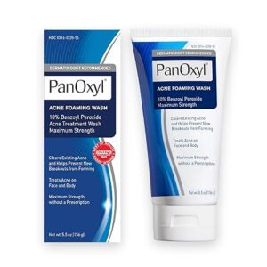 PanOxyl Acne Foaming Wash 10% Benzoyl Peroxide Maximum Strength Strength 156g